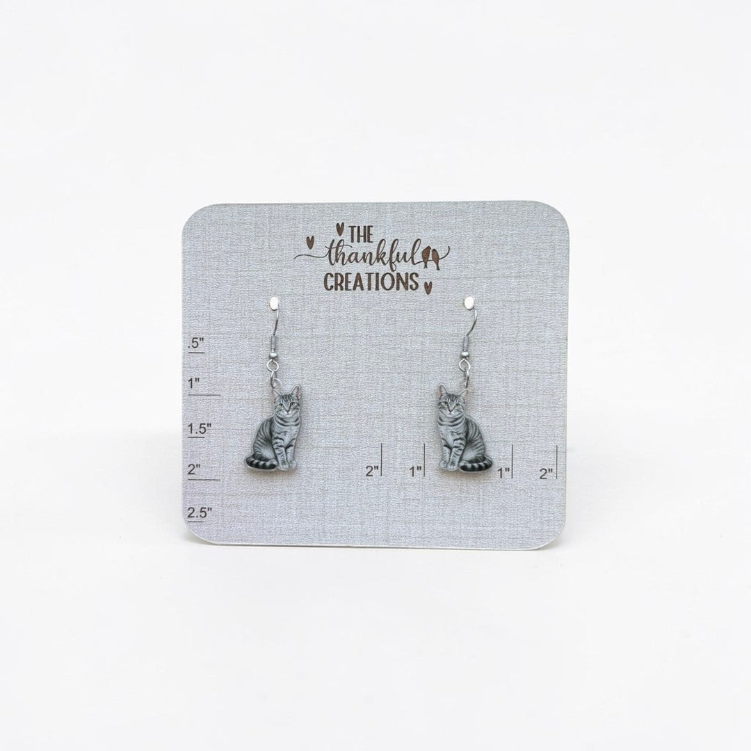 Cat Earrings | Handmade Acrylic Cat Lover Jewelry