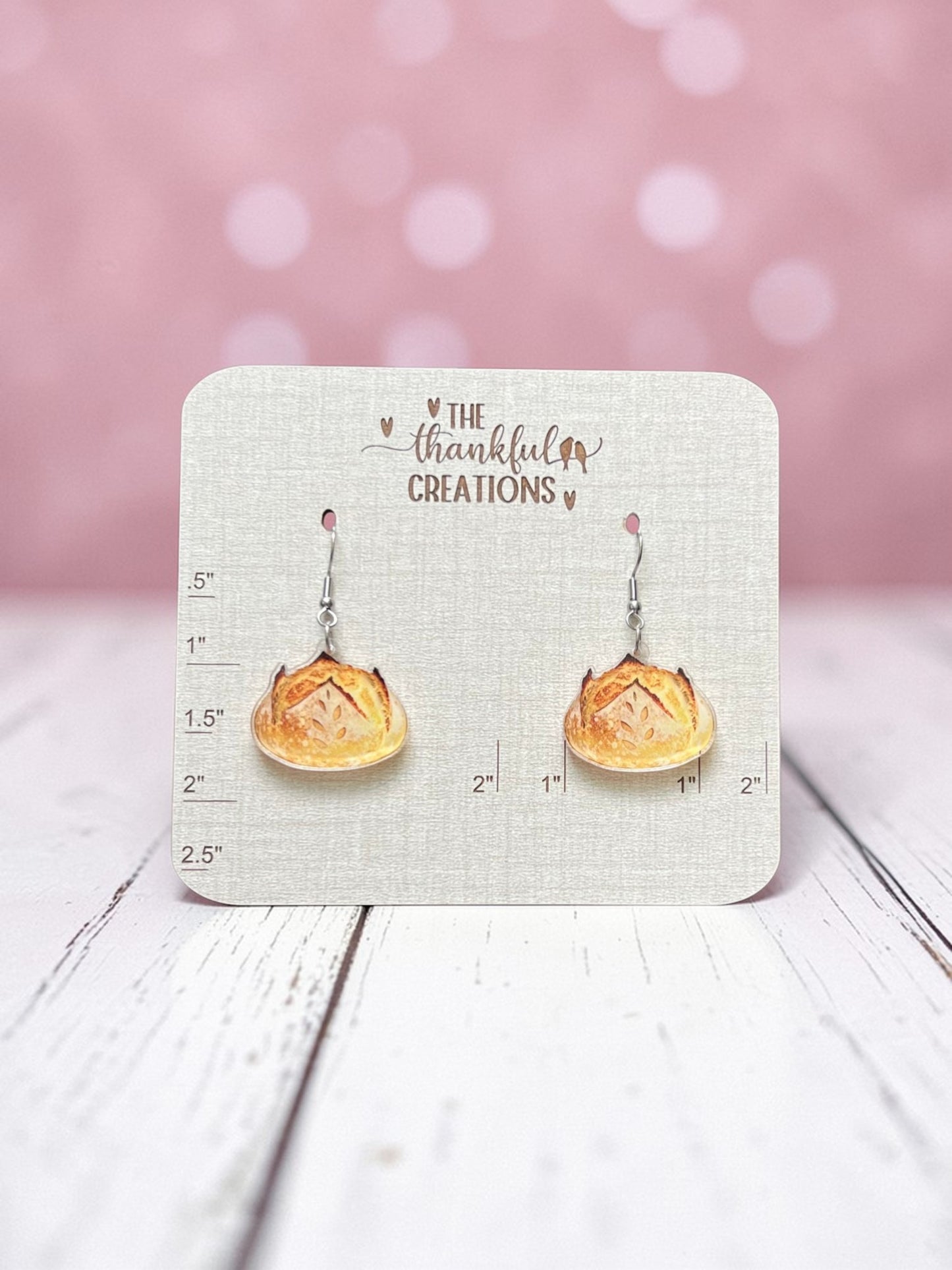 sourdough bread earrings handmade baker jewelry