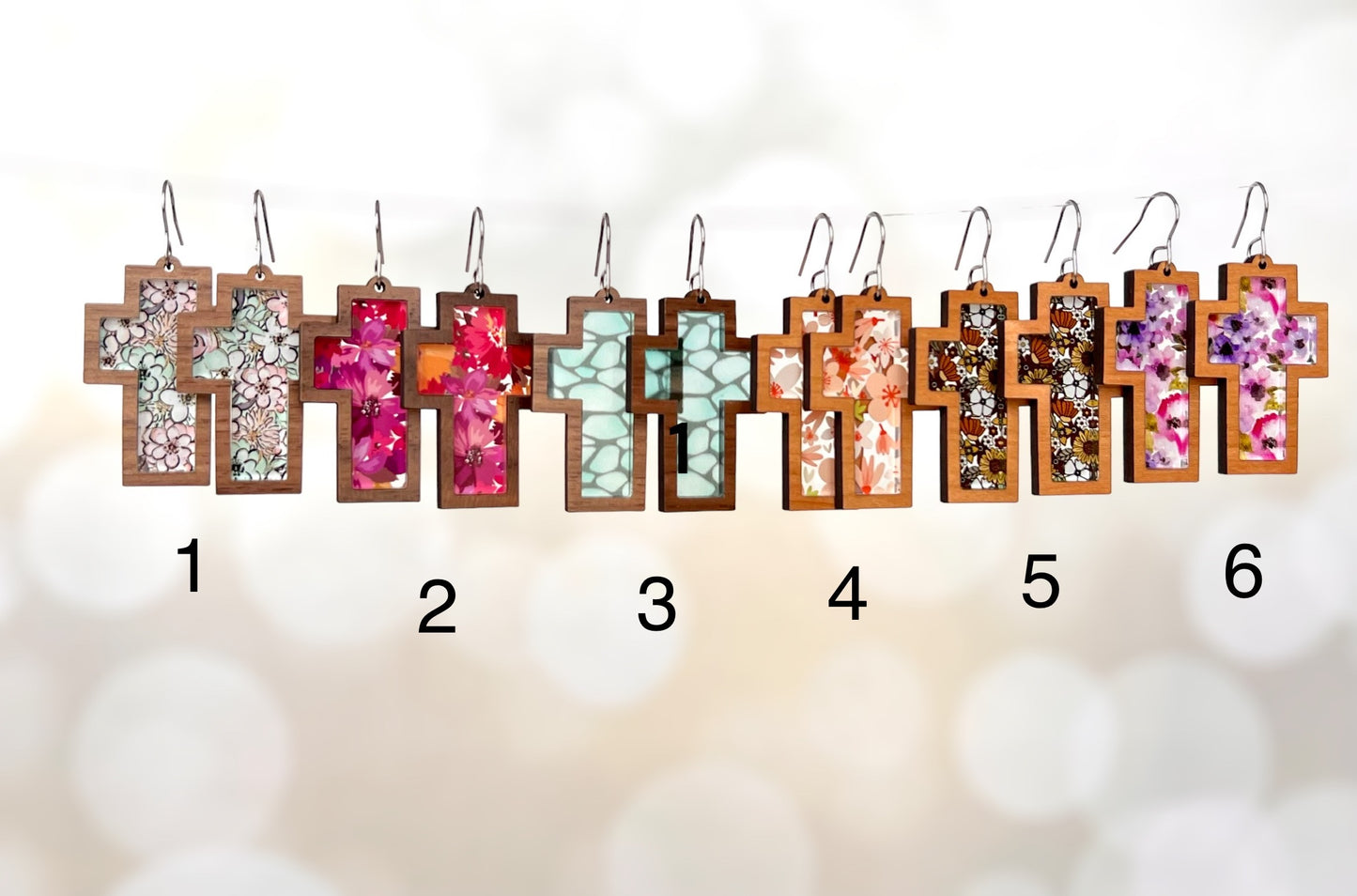 Cross Inlay Earrings
