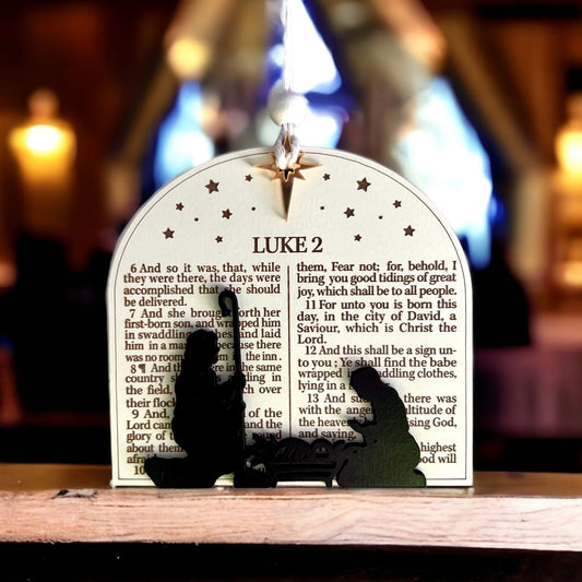 Luke 2 Nativity Christmas Ornament
