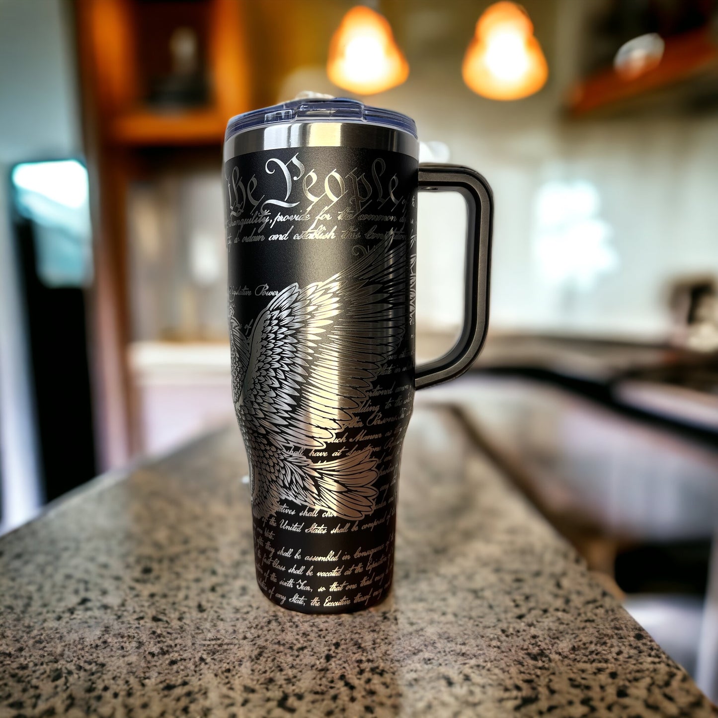 40 oz Engraved Eagle Freedom Tumbler