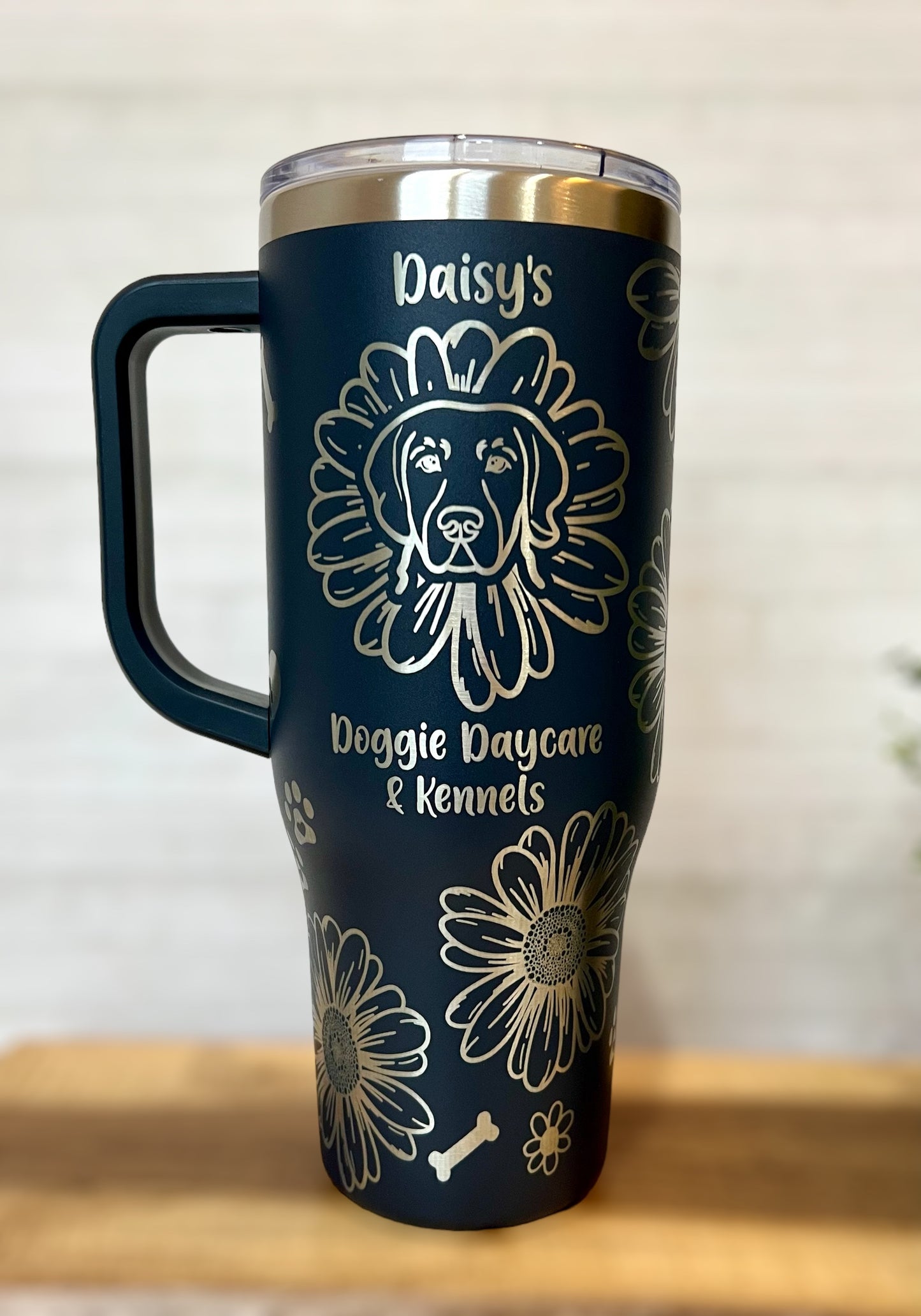 40 oz Tumbler with Handle, Full Wrap Custom Engraving