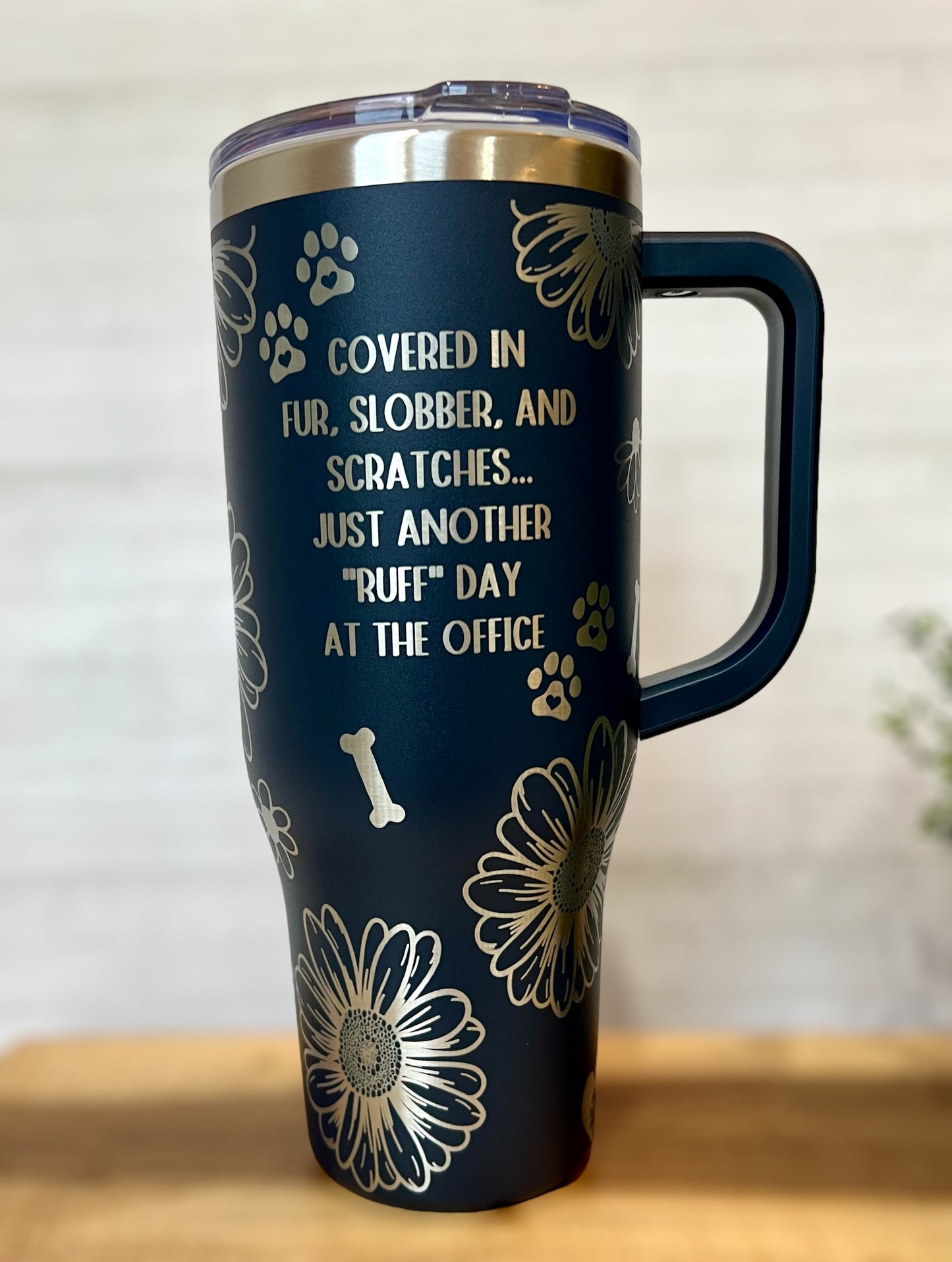 40 oz Tumbler with Handle, Full Wrap Custom Engraving