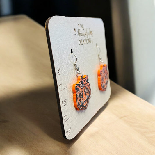Tiger Earrings Black and Orange
