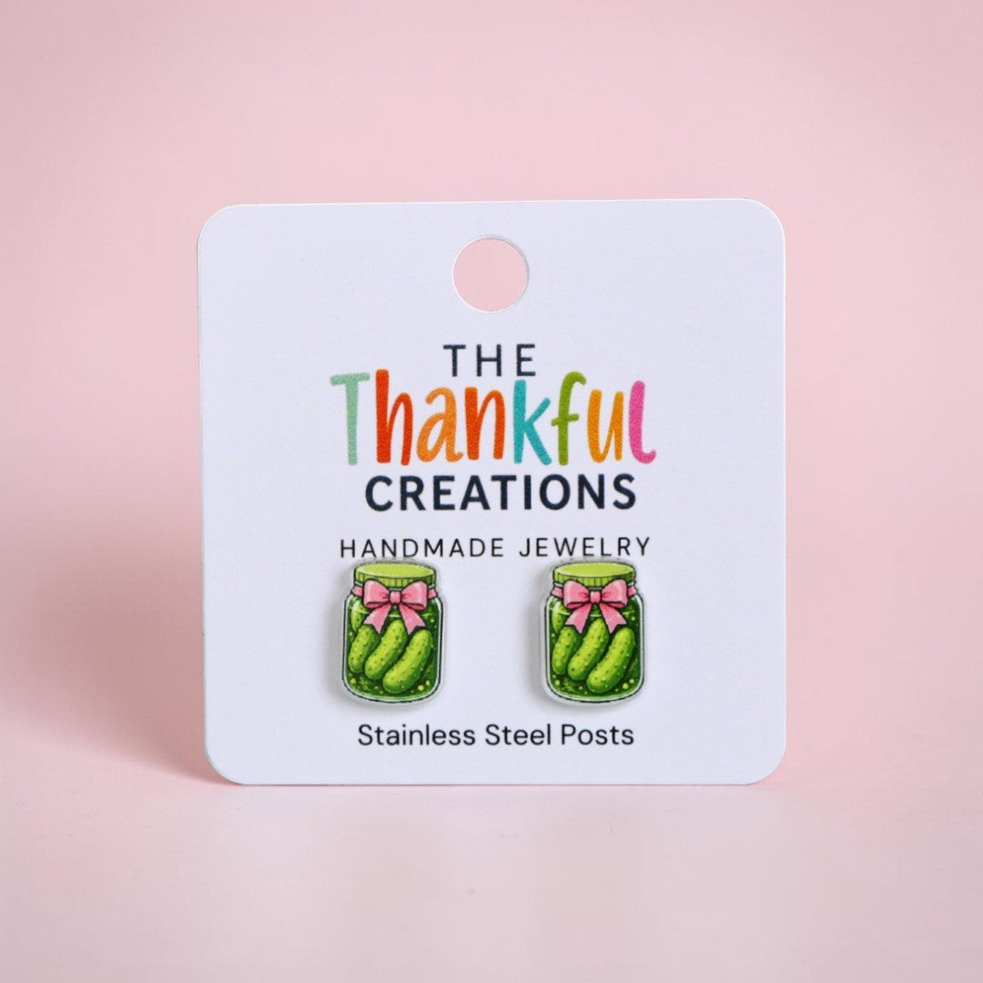 Pickle Jar Stud earrings