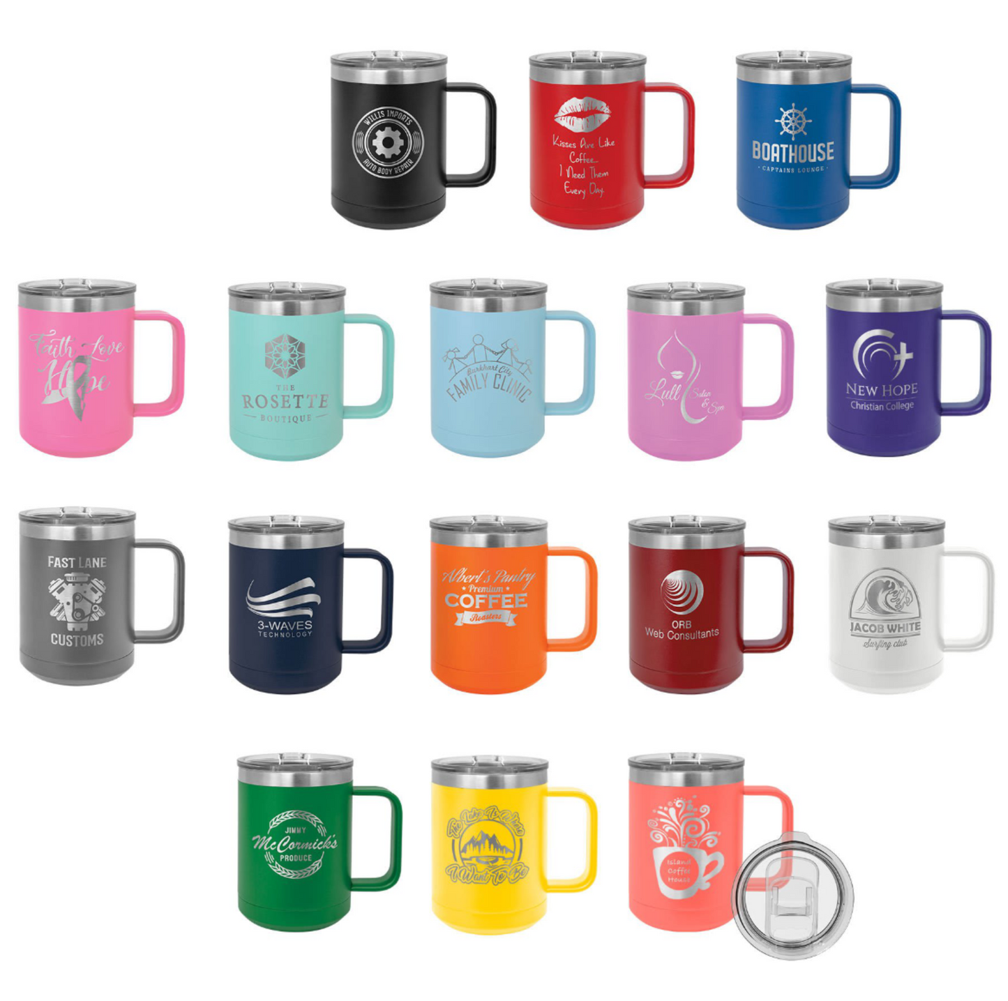15 oz Coffee Mug (ONE SIDE ENGRAVED) 12 Pack
