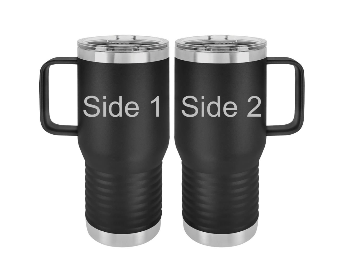 20 oz Travel Tumbler with Handle (One Side Engraved) 24 Pack