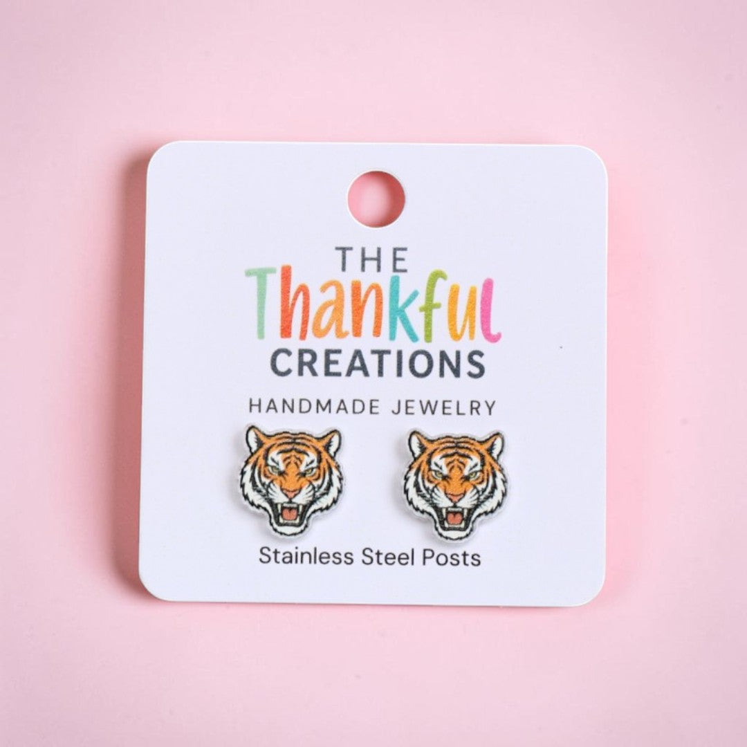 Tiger Stud Earrings | Mascot Team Spirit Jewelry
