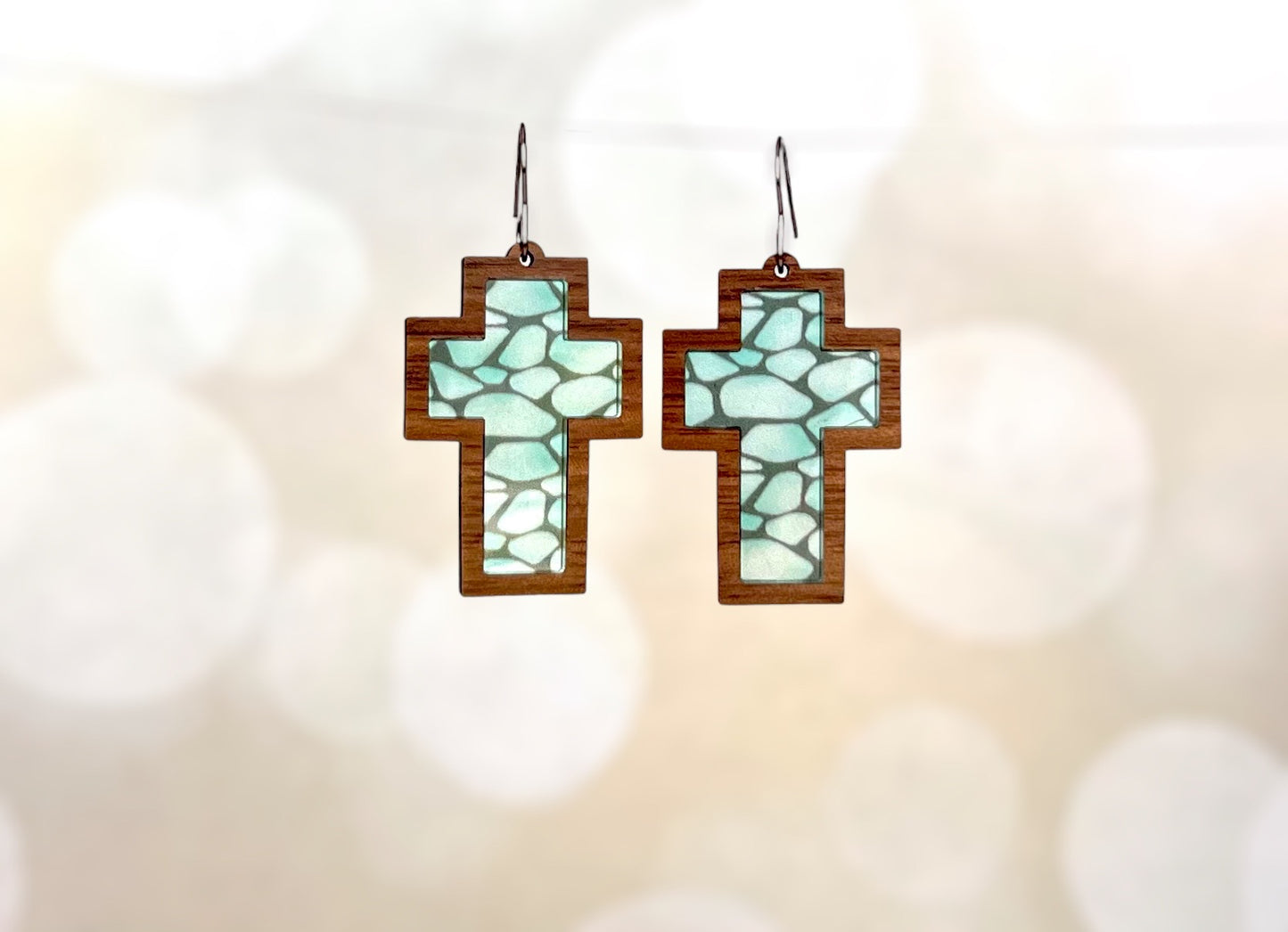 Cross Inlay Earrings