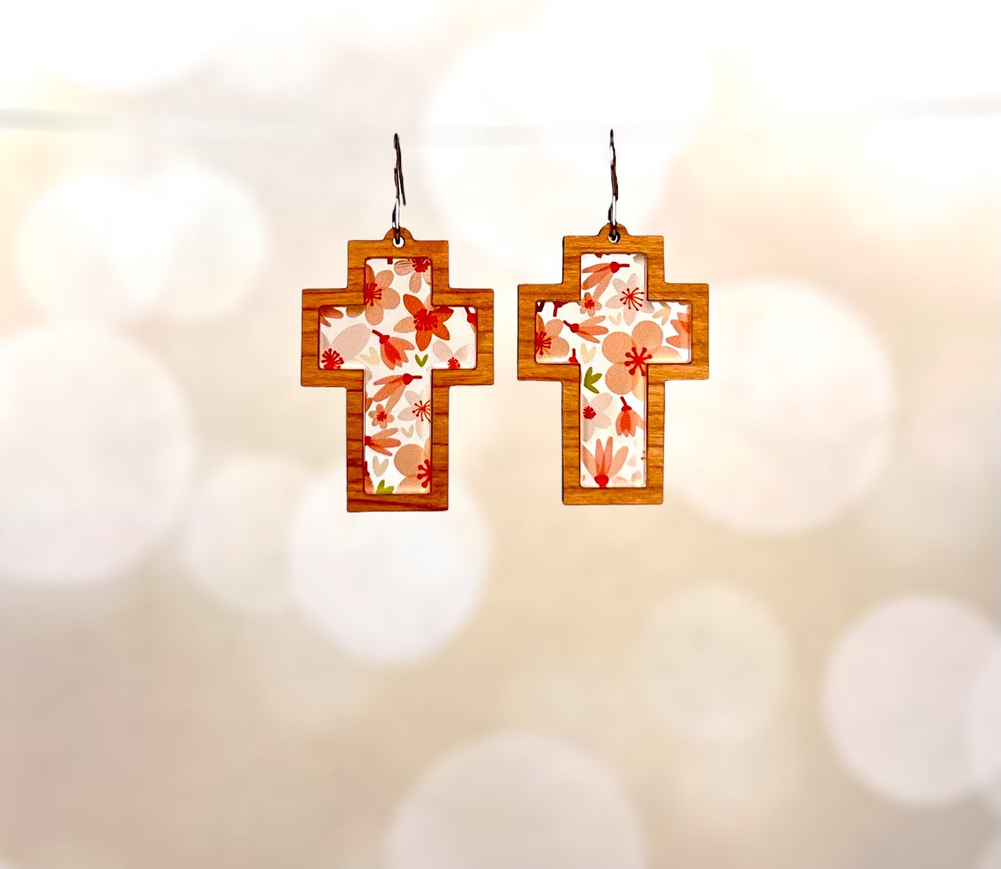 Cross Inlay Earrings