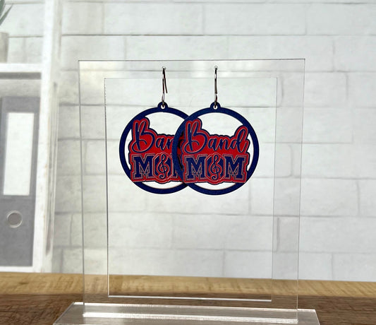 Blue and Red Band Mom Earrings