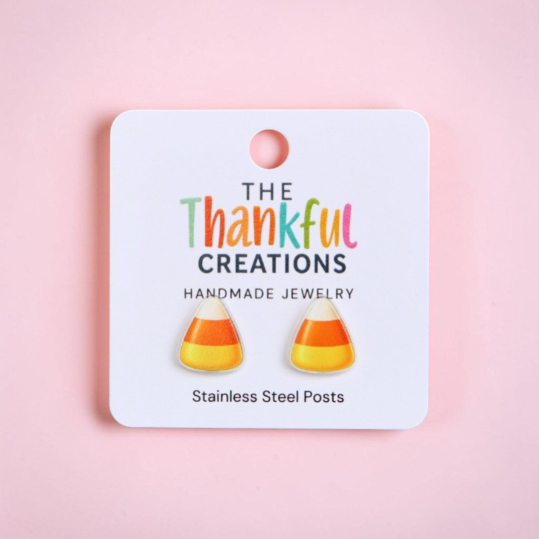 Candy Corn Stud Earrings | Cute Halloween Jewelry