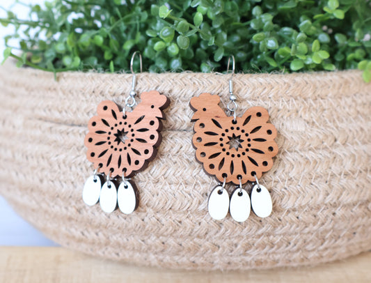 Chicken with Eggs Earrings