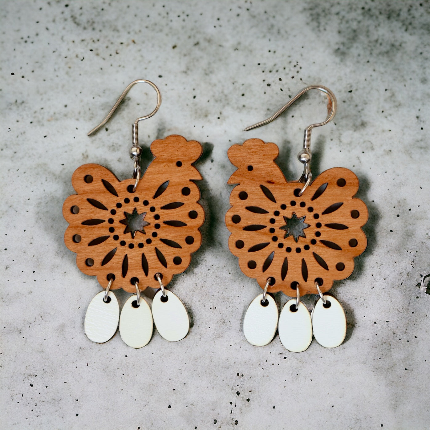 Chicken with Eggs Earrings