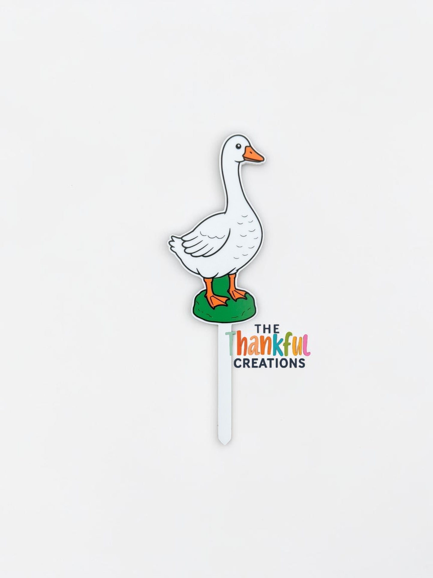 Vintage inspired concrete porch goose plant stake for indoor plants, cottagecore garden decor, grandmacore plant accessory, whimsical farmhouse planter decoration, funny goose gift for plant lovers and houseplant collectors.