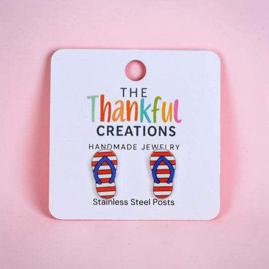 4th of July Flip Flop Stud Earrings | USA 250th