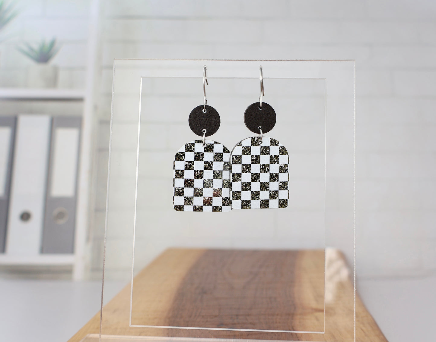 Checkered Racing Earrings