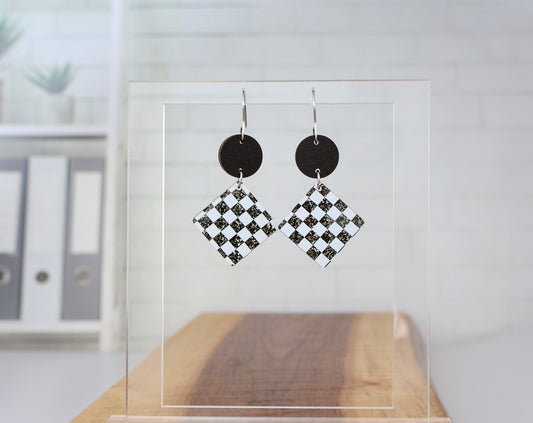 Checkered Racing Earrings