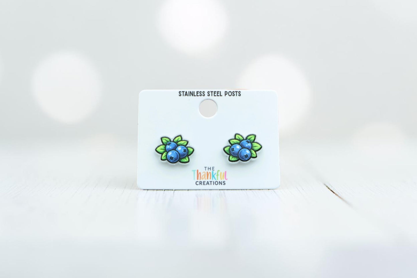 Blueberry Stud Earrings | Fruit Acrylic Studs