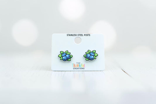 Blueberry Stud Earrings | Fruit Acrylic Studs