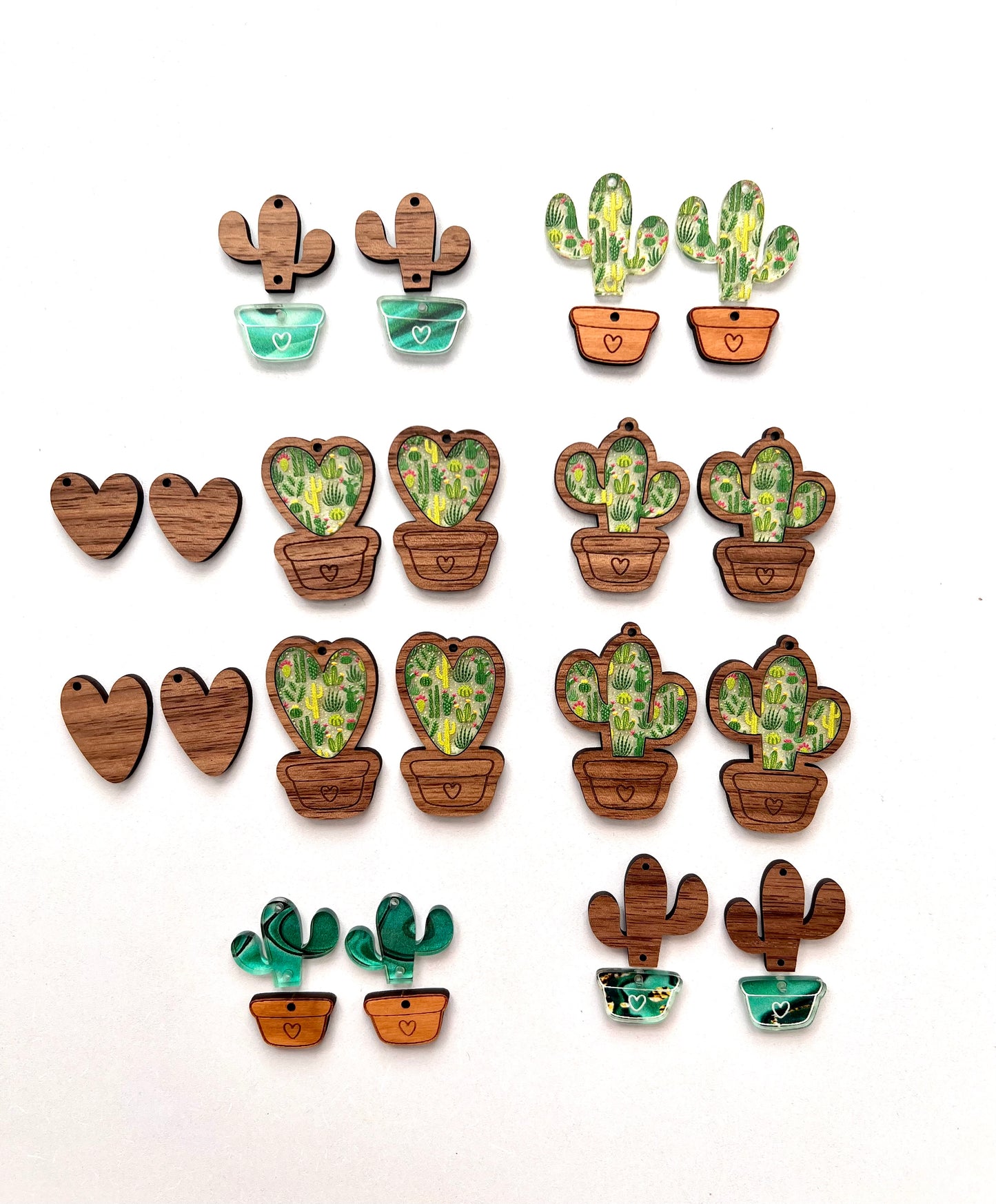 Cactus Inlay Nested Earring Bundle Digital Download