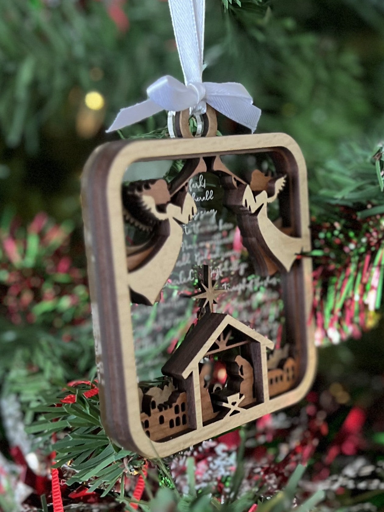 Hark The Herald Angel Nativity Christmas Ornament Handmade