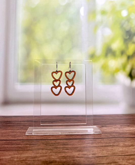 Triple Heart Earrings