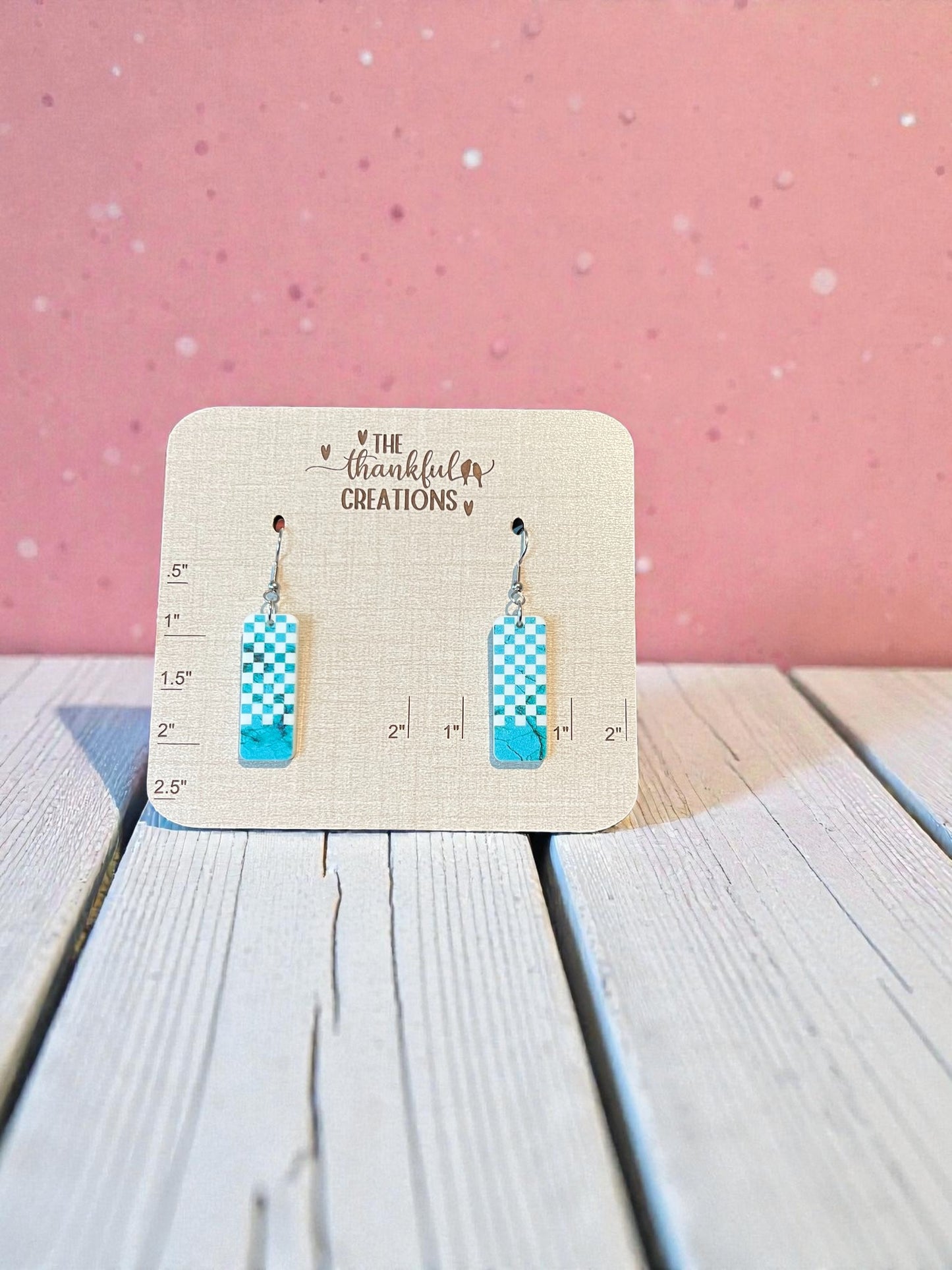 Checkered Bar Earring Laser File Bundle SVG PDF