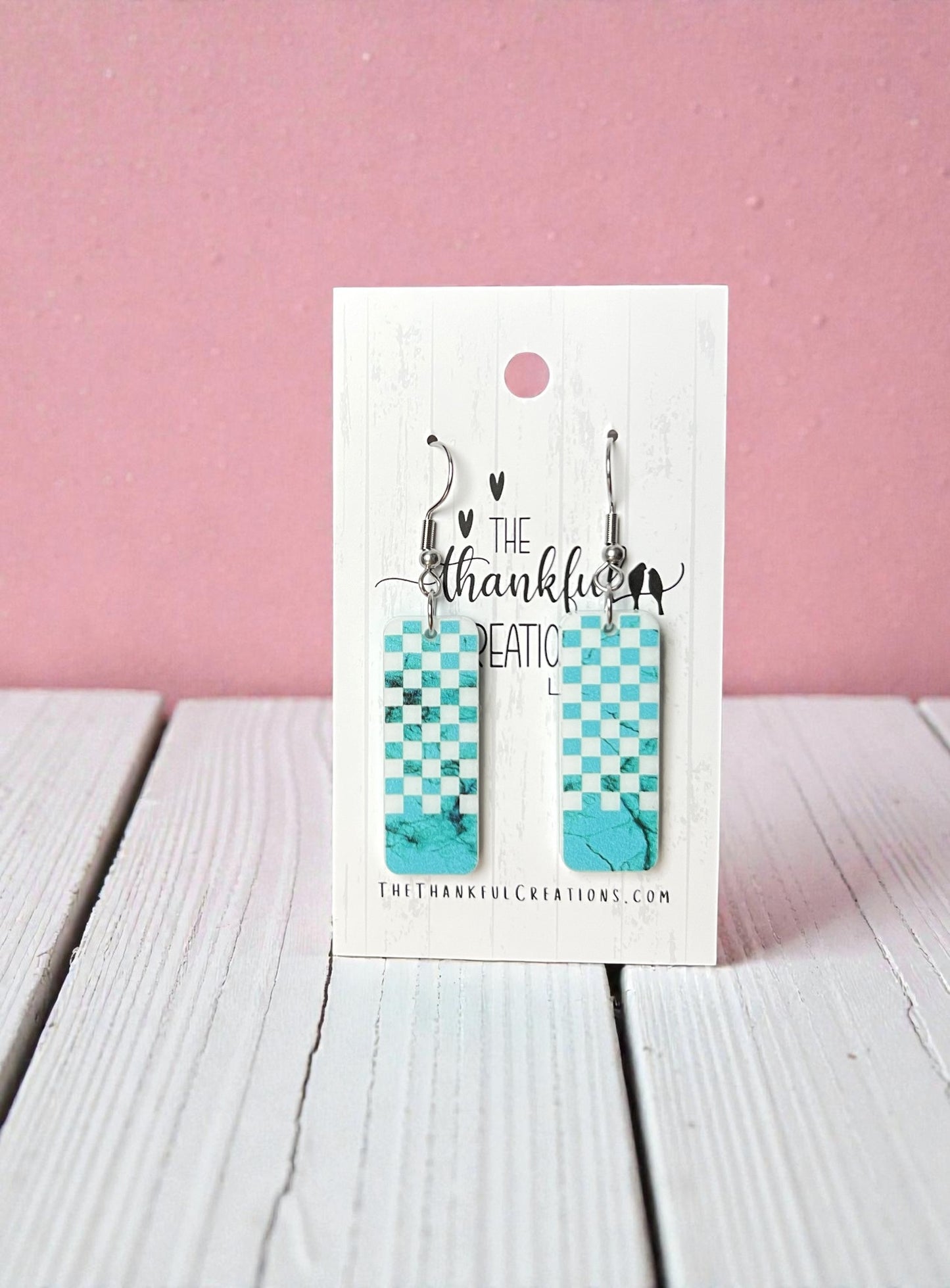 Checkered Bar Earring Laser File Bundle SVG PDF