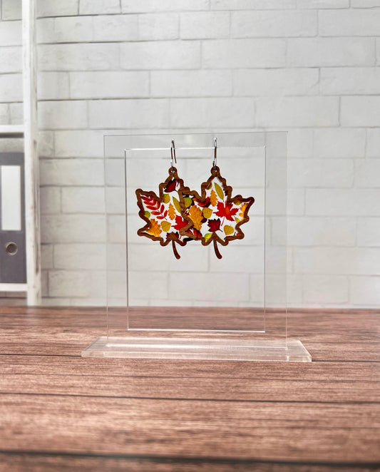 Leaf Inlay Earrings