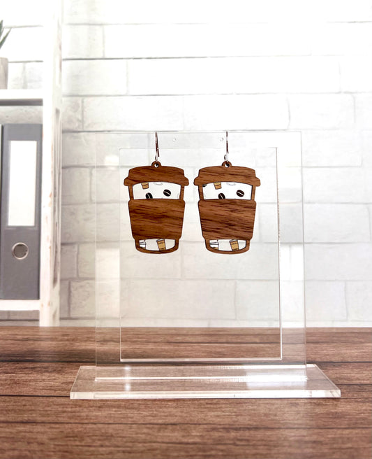 Coffee Cup Inlay Earrings