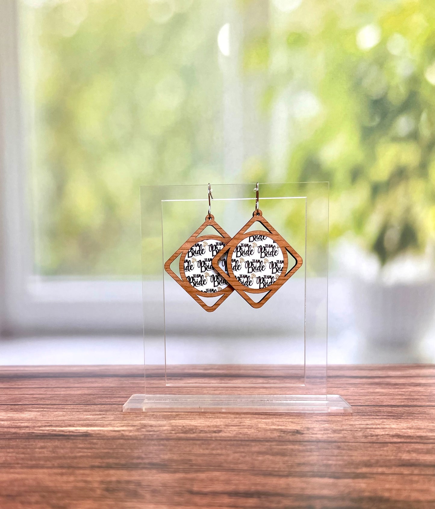 Square and Round Inlay Earrings