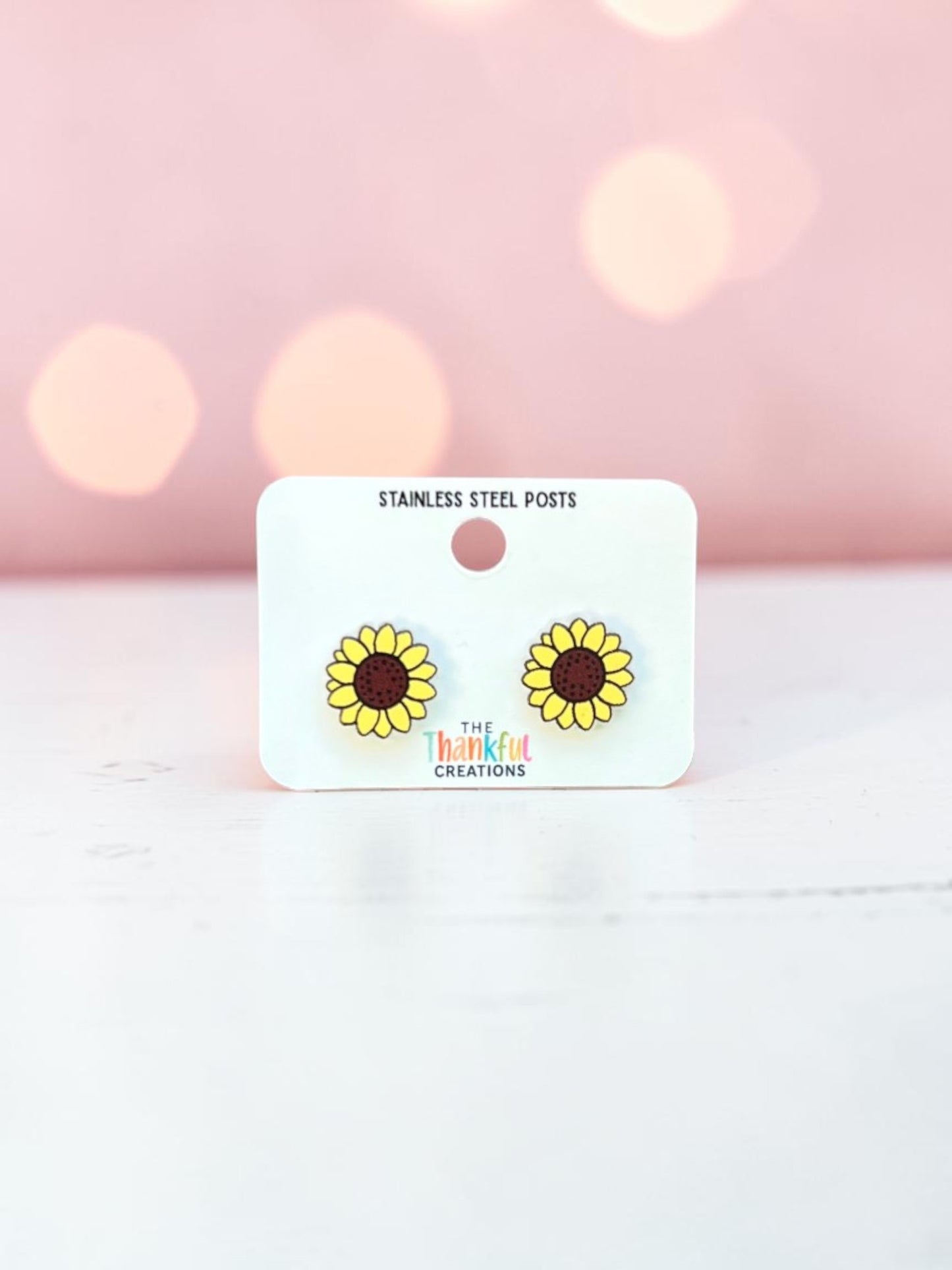 Sunflower Stud Earrings | Floral Acrylic Studs