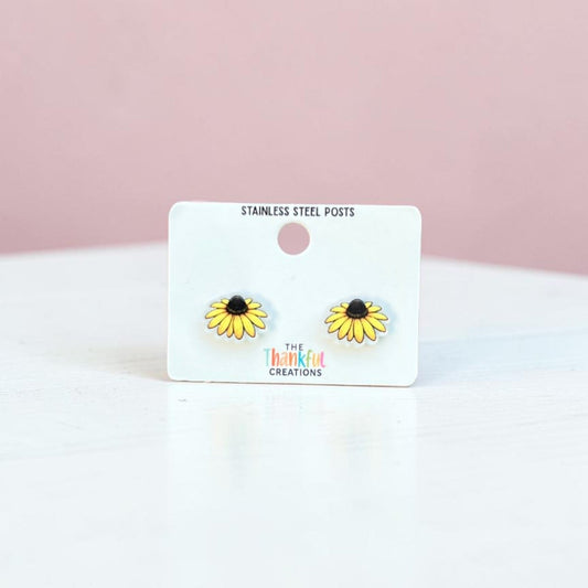 Black Eyed Susan Stud Earrings | Floral Acrylic Studs