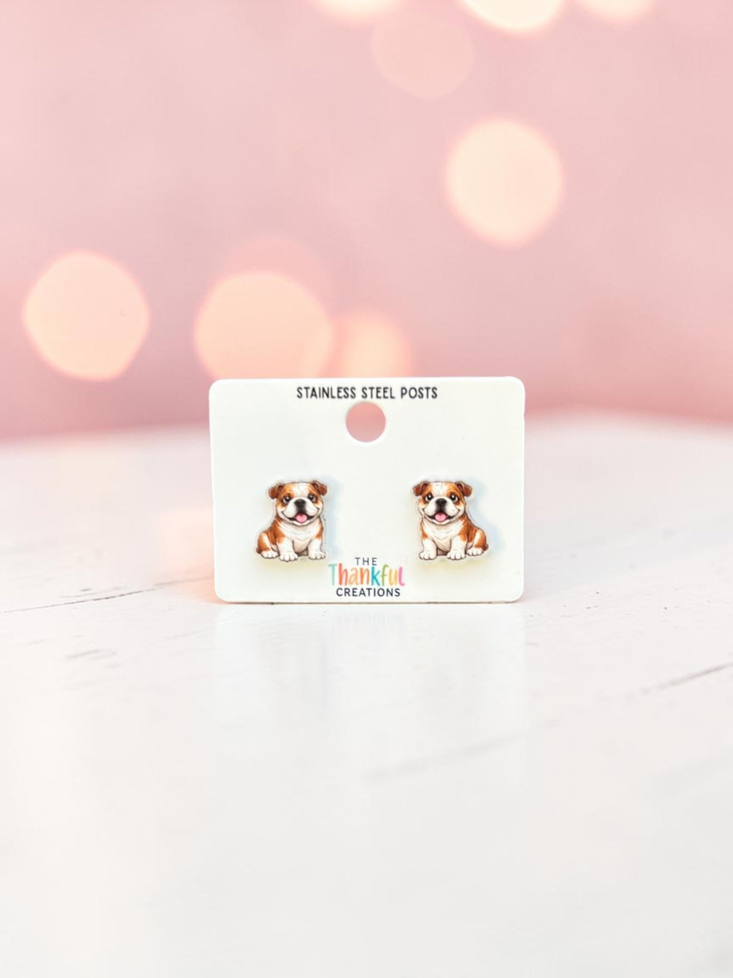 Bulldog Stud Earrings | Mascot Team Spirit Dog Studs