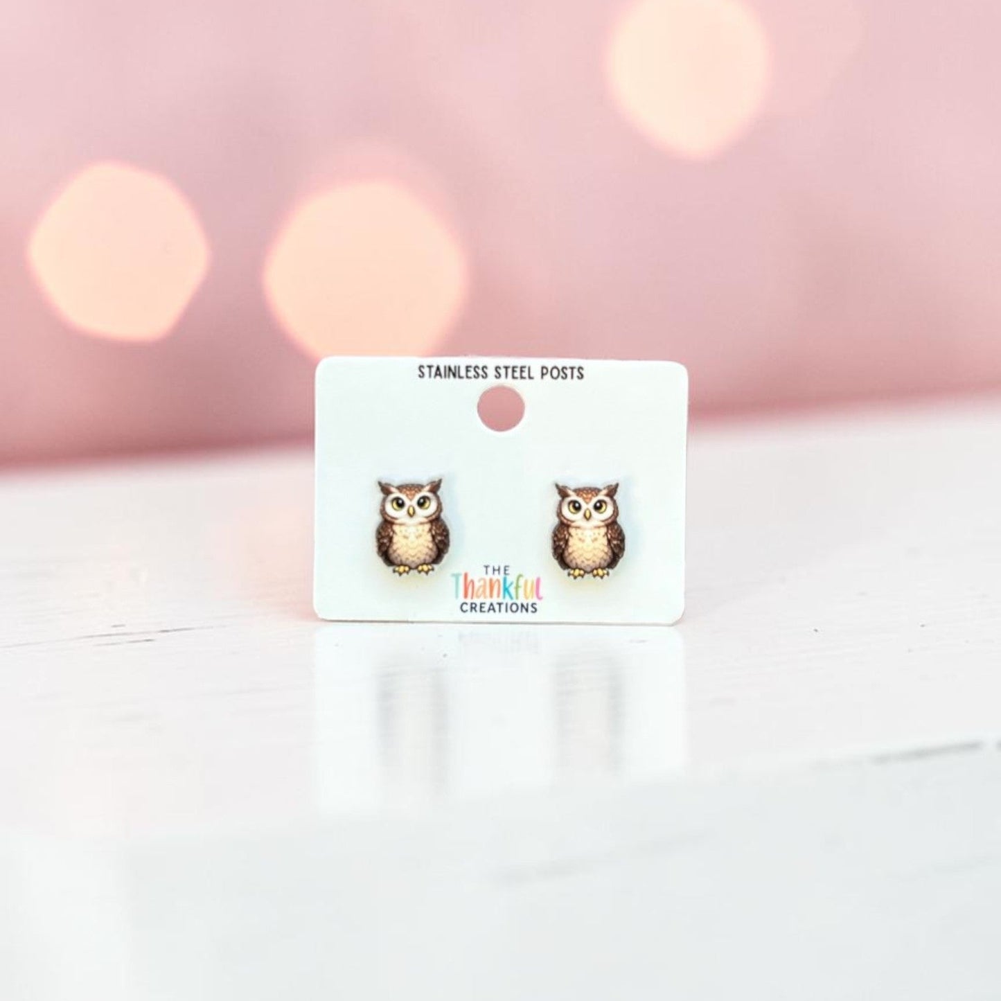 Owl Stud Earrings | Cute Bird Acrylic Studs