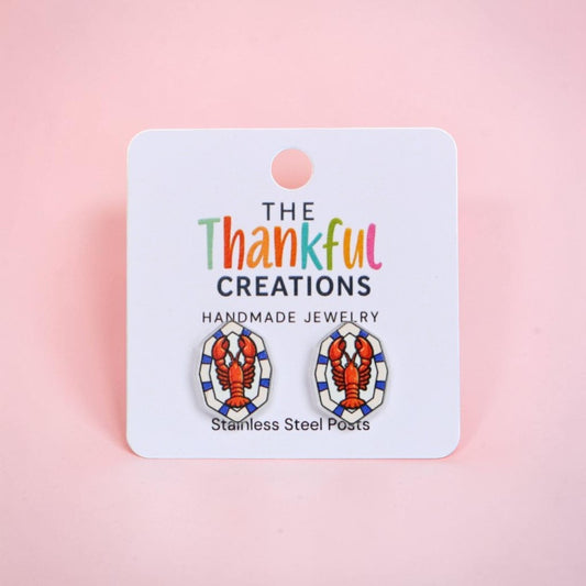 Lobster Stud Earrings | Coastal Nautical Jewelry