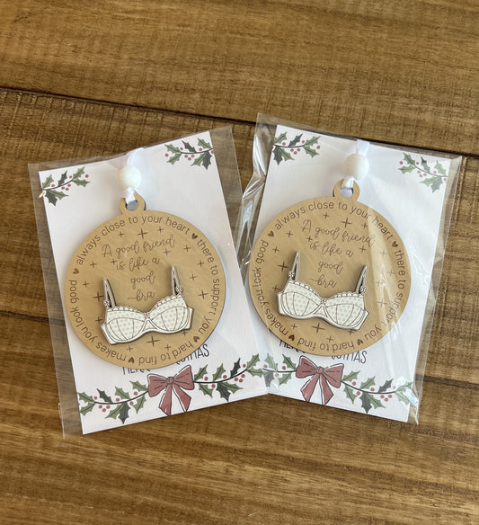 Funny Friendship Friend Bra Christmas Ornament