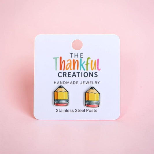 Pencil Stud Earrings | Teacher Jewelry Gift
