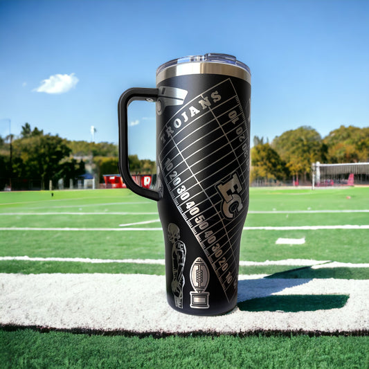 40 oz Engraved East Central Trojans Football Tumbler