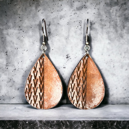 Leather Teardrop Earrings