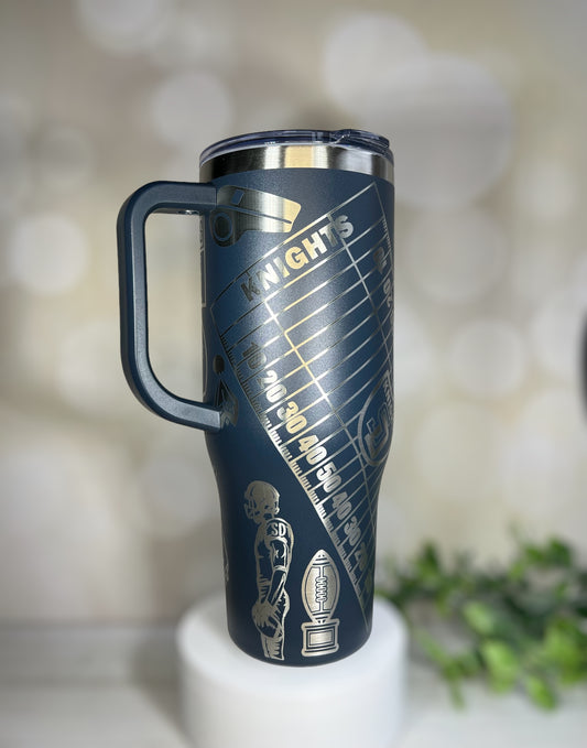 40 oz Engraved SD Knights Football Tumbler