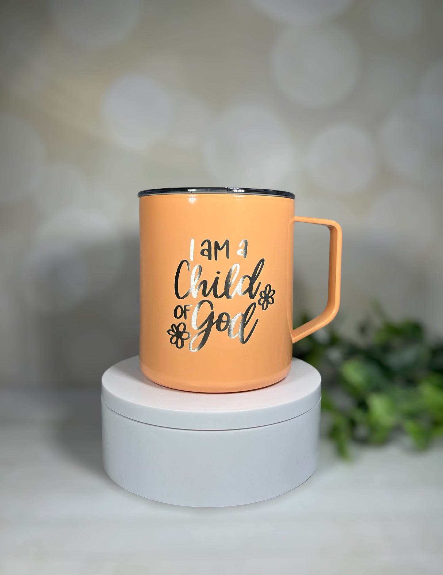 14 oz Peach Insulated Coffee Mug