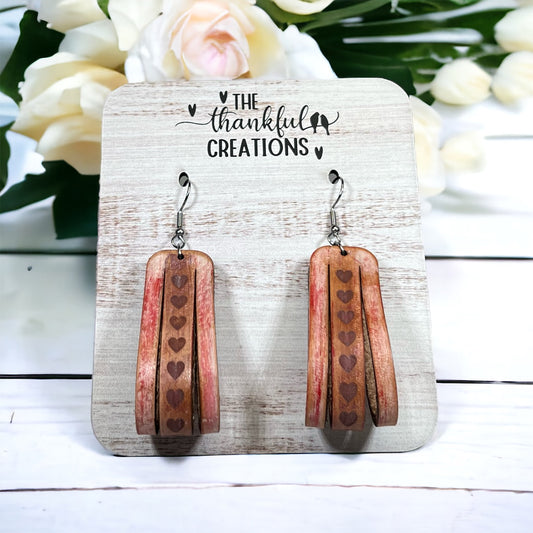 Large Leather Loop Heart Earrings