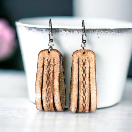 Large Leather Loop Earrings