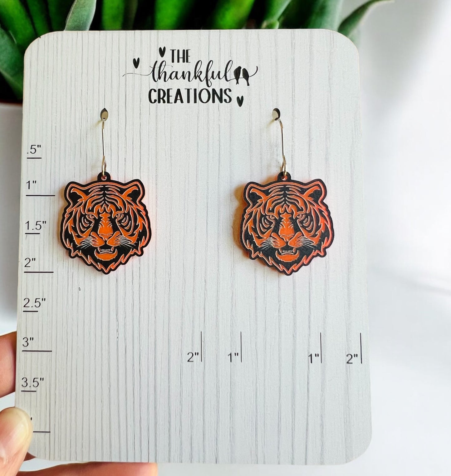 Tiger Earrings Black and Orange