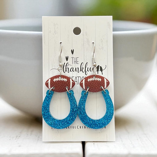 Indianapolis Football Team Spirit Earrings Game Day Colts