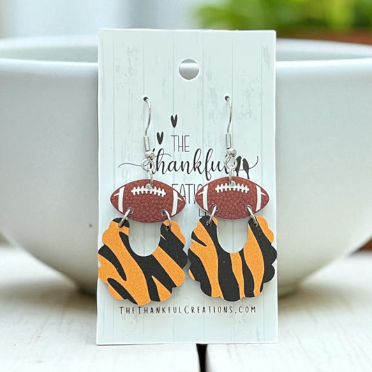 Cincinnati Football Team Spirit Dangle Earrings Game Day