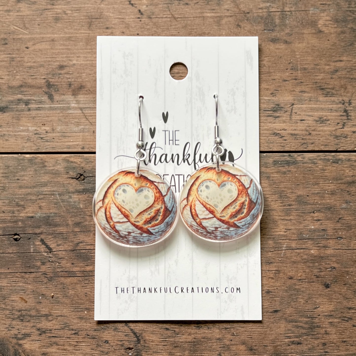 sourdough bread earrings handmade baker jewelry
