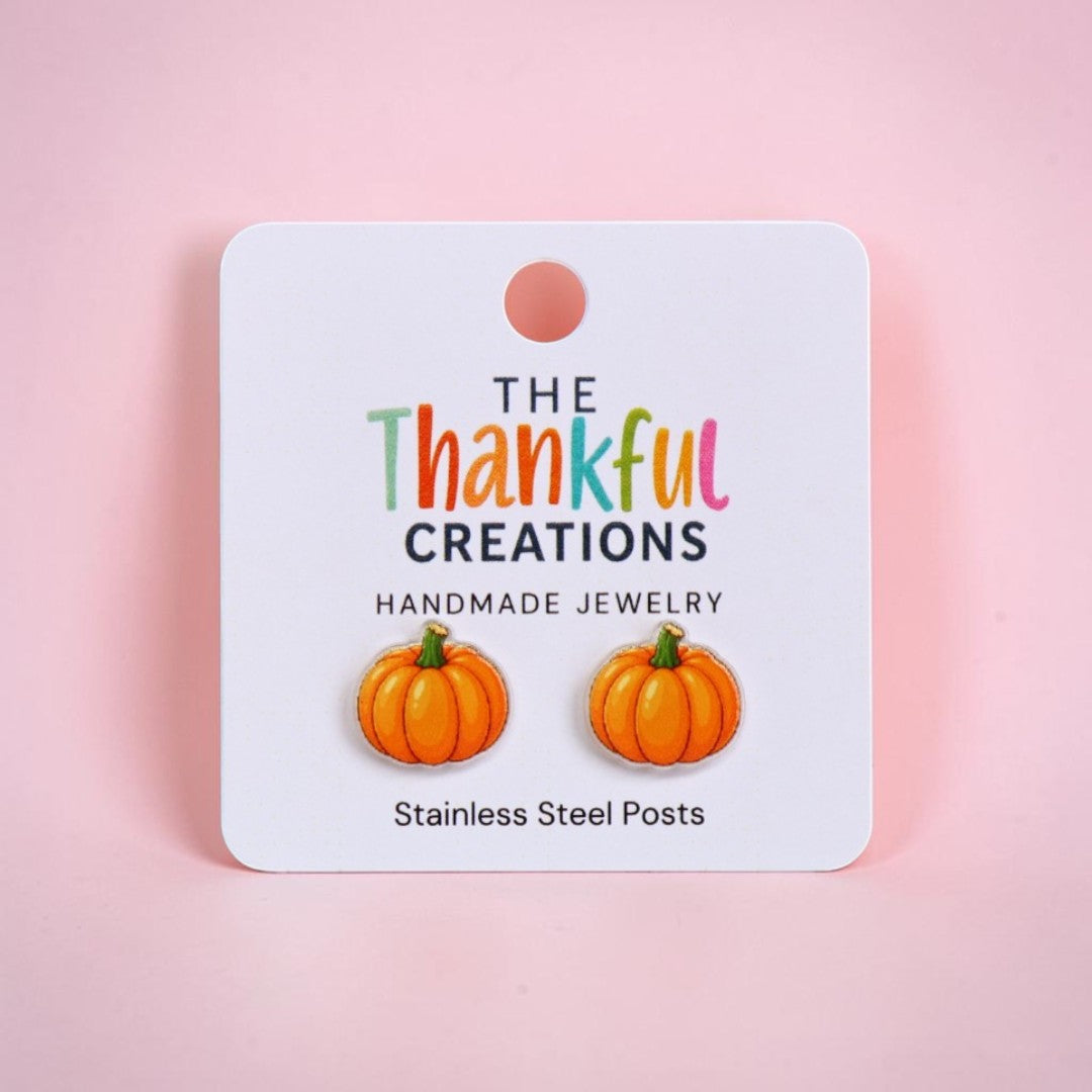 Pumpkin Stud Earrings | Cute Fall Jewelry
